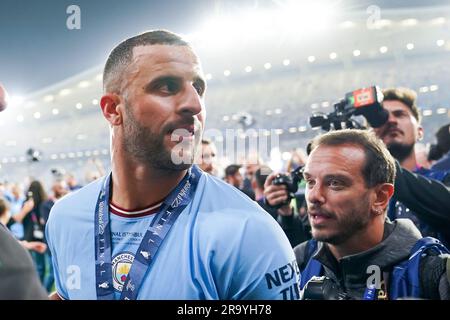 Istanbul, Turquie. 10th juin 2023. Kyle Walker (2 Manchester City) après leur victoire lors de la finale de la Ligue des champions de l'UEFA entre le Manchester City FC et le FC Internazionale au stade olympique Atatürk d'Istanbul, en Turquie. (Daniela Porcelli/SPP) crédit: SPP Sport presse photo. /Alamy Live News Banque D'Images