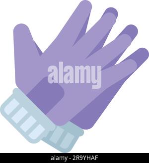 Gants de jardinage isolés de couleur icône Vector Illustration de Vecteur