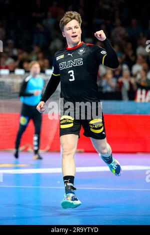 Berlin, Allemagne. 29th juin 2023. Handball: Coupe du monde, U-21, finale, quarts de finale, Allemagne - Danemark dans le Max-Schmeling-Halle. Nils Lichtlein (VfL Potsdam). Credit: Marco Wolf/dpa/Alay Live News Banque D'Images