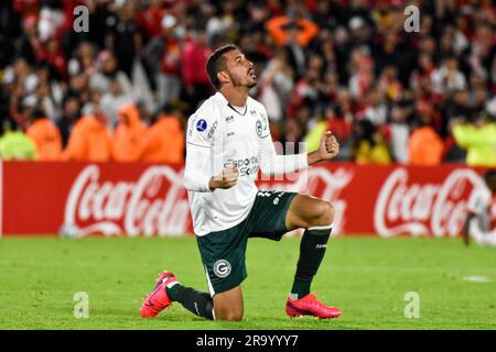 Bogota, Colombie. 28th juin 2023. Goias Bruno Ferreira Melo fête lors de l'équipe colombienne Independiente Santa Fe (1) V. Goias du Brésil (2) match pour la classification à la ronde de 16 de la CONMEBOL Sudamericana 2023, à la Nemesio Camacho el Campin à Bogota, Colombie, 28 juin 2023. Photo par: Cristian Bayona/long Visual Press Credit: Long Visual Press/Alay Live News Banque D'Images