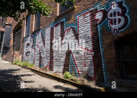 Seattle, États-Unis. 23 juin 2023. Centre-ville de Seattle Graffiti. Banque D'Images