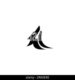 Wolf Letter L logo logo simple et fort Illustration de Vecteur
