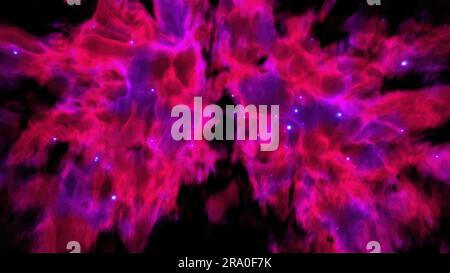 Nébuleuse colorée dans l'espace. Rendu 3D généré par ordinateur Banque D'Images