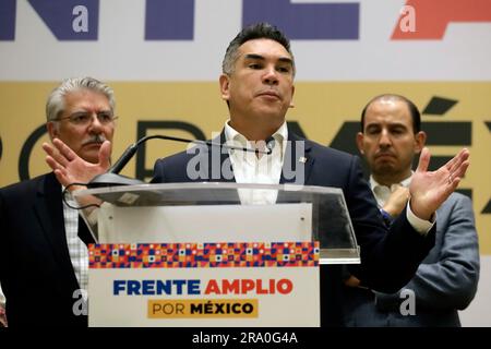 Mexico, Mexique. 29th juin 2023. Le président du Parti révolutionnaire institutionnel, Alejandro Moreno, du large Front pour le Mexique à l'installation du Comité d'organisation et de l'Observatoire des citoyens pour élire un candidat présidentiel, lors d'une conférence de presse dans un hôtel de Mexico. Sur 29 juin 2023 à Mexico, Mexique (Credit image: © Luis Barron/eyepix via ZUMA Press Wire) USAGE ÉDITORIAL SEULEMENT! Non destiné À un usage commercial ! Banque D'Images