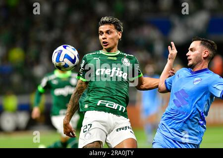 São Paulo (SP), 29/06/2023 - Futebol/PALMEIRAS-BOLIVAR (bol) - Richard Rios des Palmeiras - match entre Palmeiras x Bolivar (bol), valable pour la sixième partie de la scène du groupe, de la Copa Libertadores de América, qui s'est tenue à l'Allianz Arena, à l'ouest de São Paulo, jeudi soir 29. Banque D'Images