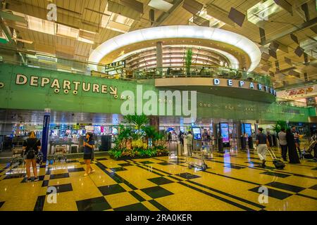 Porte d'embarquement au terminal 3 de l'aéroport de Changi. Banque D'Images