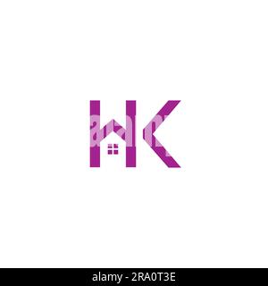 Logo HK Home. Design de logo immobilier Illustration de Vecteur