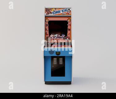 Un rendu en 3D d'une armoire de jeux vidéo Nintendo Donkey Kong - 5 août 2022 à Bristol, Royaume-Uni Banque D'Images