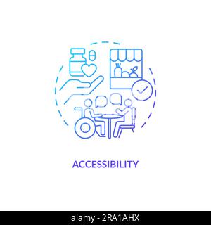 Icône de concept de gradient bleu d'accessibilité Illustration de Vecteur