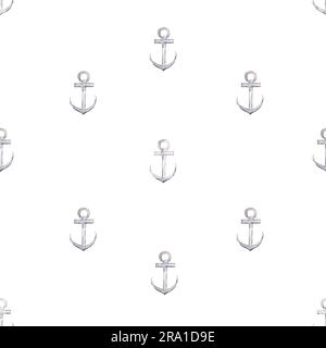 motif aquarelle sans couture sur un thème marin. modèle pour enfants avec ancrages . motif parfait pour les textiles, les imprimés et les papiers peints pour enfants Banque D'Images