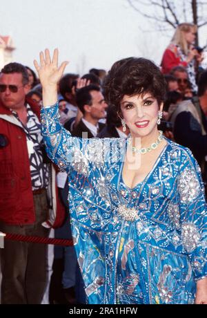 Gina Lollobrigida, italienische Sauspielerin, BEI der Eröffnung des Euro Disney Resort à Paris, Frankreich 1992. Banque D'Images