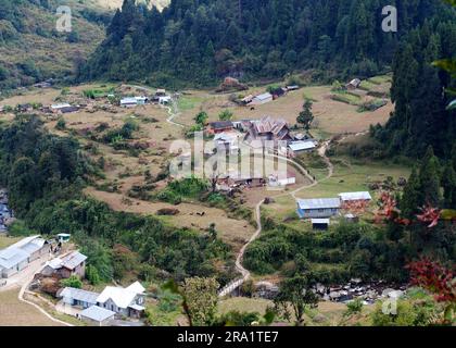 Gorkhay Village à l'intérieur du parc national de Singalila Banque D'Images