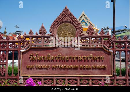 Wat Traimit Withayaram Worawihan, Temple du Bouddha d'Or, à Bangkok. Il contient le Bouddha d'or qui est fait d'or solide et est de 5 1/2 tonnes Banque D'Images