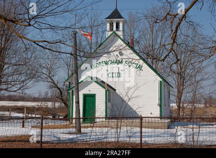 Sandringham social Club, Moose Creek (Ontario), Canada une ancienne école construite en 1935 Banque D'Images