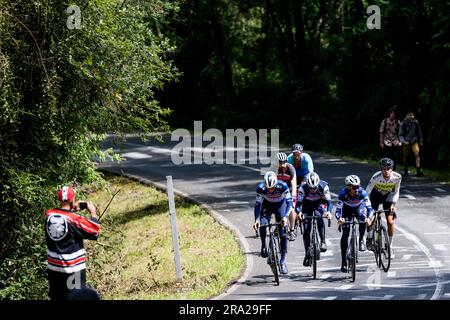 Bilbao, Danemark. 30th juin 2023. Français Julian Alaphippe de Soudal Quick-Step photographié en action lors d'une session d'entraînement pour l'édition 110th de la course cycliste Tour de France, à Bilbao, Espagne, vendredi 30 juin 2023. Le Tour de France de cette année a lieu du 01 au 23 juillet 2023 et commence par trois étapes en Espagne. BELGA PHOTO JASPER JACOBS crédit: Belga News Agency/Alay Live News Banque D'Images