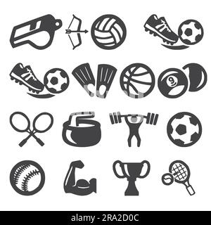 ensemble vectoriel d'icônes de sports de doodle Illustration de Vecteur