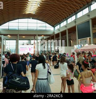 Concours national de gymnastique rythmique à la foire de Rimini Banque D'Images