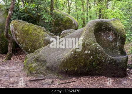 France, Tarn, Lacrouzette, Parc naturel régional du Haut Languedoc, plateau de granit de Sidobre, chaise du Diable Banque D'Images