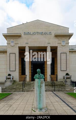 France, Marne, Reims, Bibliothèque Carnegie Banque D'Images