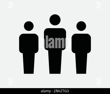 Icône de communauté. Groupe équipe social réseau de travail d'équipe entreprise foule bâton Figure personnes Homme Noir blanc graphique Clipart Illustration symbole signe vecteur EPS Illustration de Vecteur