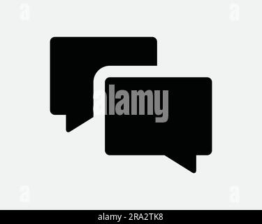 Icône discussion. Boîte de dialogue Bubble Talk communication vocale message texte. Noir blanc Clipart graphique symbole symbole signe vecteur EPS Illustration de Vecteur