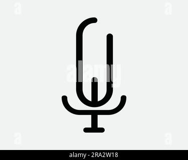 Icône de microphone. MIC Mike Music Podcast enregistrement radio Studio Media son Speech diffusion audio. Noir blanc Clipart graphique symbole signe vecteur EPS Illustration de Vecteur