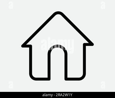 Icône de la ligne de maison. Maison immeuble Immobilier Résidence Appartement résidentiel Condo. Noir blanc Clipart graphique symbole symbole signe vecteur EPS Illustration de Vecteur