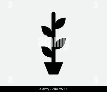 Pot Plant Icon arbre en pot plantation jardin nature Green Jardinage naturel botanique forme écologique Noir blanc graphique Clipart symbole symbole signe vecteur EPS Illustration de Vecteur