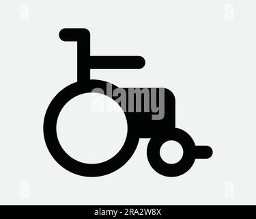 Fauteuil roulant icône handicapé Désactiver fauteuil roulant médical handicap handicap aide soins d'hôpital Noir blanc Clipart graphique symbole signe vecteur EPS Illustration de Vecteur