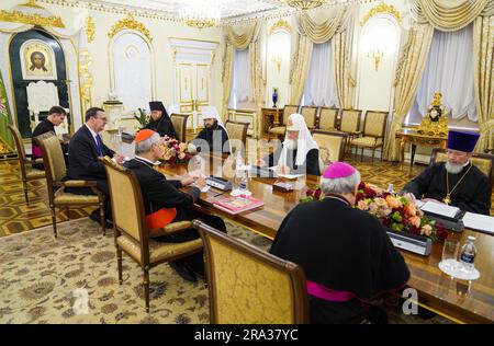 Vatican, Vatican. 29th juin 2023. Moscou, Russie, 2023/6/29.sa Sainteté le Patriarche Kirill rencontre le S.E . Matteo Zuppi Président de la Conférence des évêques catholiques d'Italie à Moscou, Russie. Photo par Sergey Vlasov, Service de presse de l'Église orthodoxe russe /presse catholique photo LIMITÉE À L'USAGE ÉDITORIAL - PAS DE MARKETING - PAS DE CAMPAGNES PUBLICITAIRES crédit: Agence de photo indépendante/Alamy Live News Banque D'Images