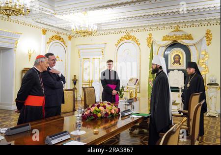 Vatican, Vatican. 29th juin 2023. Moscou, Russie, 2023/6/29.sa Sainteté le Patriarche Kirill rencontre le S.E . Matteo Zuppi Président de la Conférence des évêques catholiques d'Italie à Moscou, Russie. Photo par Sergey Vlasov, Service de presse de l'Église orthodoxe russe /presse catholique photo LIMITÉE À L'USAGE ÉDITORIAL - PAS DE MARKETING - PAS DE CAMPAGNES PUBLICITAIRES crédit: Agence de photo indépendante/Alamy Live News Banque D'Images