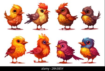 définir l'illustrateur vectoriel de différents oiseaux isolés sur fond blanc Illustration de Vecteur