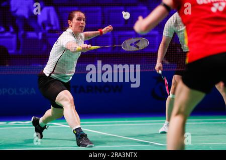 Cracovie, Pologne. 30th juin 2023. CRACOVIE, POLOGNE - JUIN 30: Cheryl Seinen des pays-Bas en compétition de badminton - les femmes doubles semifinales au jour 10 des Jeux européens sur 30 juin 2023 à Cracovie, Pologne. (Photo par Nikola Krstic/BSR Agency) crédit: BSR Agency/Alay Live News Banque D'Images