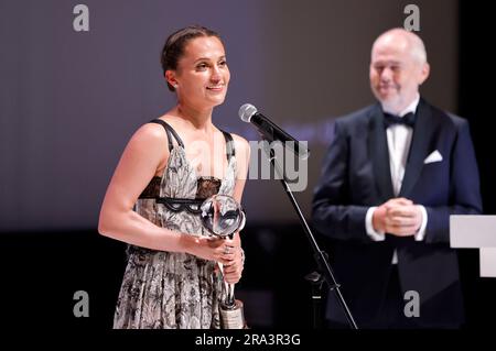 Alicia Vikander bekommt den 'Ehrenpreis des Festivalpräsidenten' BEI der Eröffnung des 57. Internationalen Filmfestival Karlovy Vary 2023 im Hotel Thermal. Karlsbad, 30.06.2023 Banque D'Images