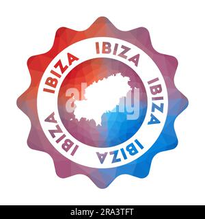 Logo Ibiza low poly. Logo coloré de voyage dégradé de l'île dans un style géométrique. Illustration de Vecteur