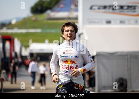 Spielberg, Autriche. 30th juin 2023. FITTIPALDI Enzo (BRA), Rodin Carlin, Dallara F2, portrait lors de la ronde 7th du Championnat de Formule 2 de la FIA 2023 de 30 juin à 2 juillet 2023 sur l'anneau de taureau rouge, à Spielberg, Autriche - photo Diederik van der Laan/Dutch photo Agency/DPPI crédit: DPPI Media/Alay Live News Banque D'Images