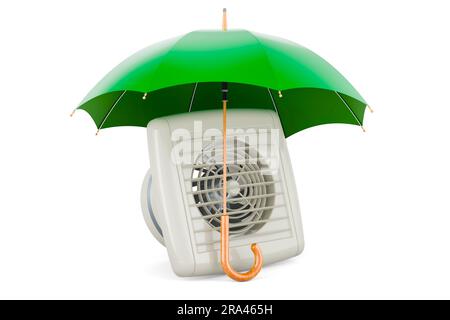 Ventilateur de l'extracteur sous le parasol. 3D rendu isolé sur fond blanc Banque D'Images