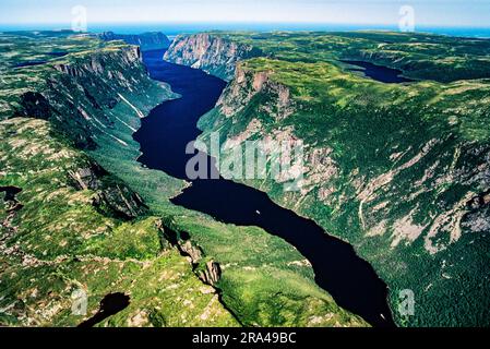 Image aérienne du parc national du gros-Morne, Terre-Neuve, Canada Banque D'Images