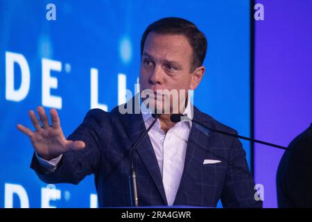 Rio de Janeiro, Brésil. 30th juin 2023. L'ancien gouverneur de São Paulo et homme d'affaires, João Dória, a participé au forum d'affaires de la LIDE 22nd, à l'hôtel Fairmont de Copacabana, les 29th et 30th juin. Le thème de cette édition est "l'avenir économique du Brésil". Crédit: Carlos Elias Junior/FotoArena/Alay Live News Banque D'Images