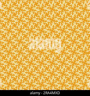 motif fleuri abstrait sur fond orange Banque D'Images