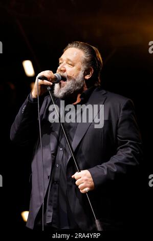 Russell Crowe vit BEI einem Konzert auf dem 57. Internationalen Filmfestival Karlovy Vary 2023 im Hotel Thermal. Karlsbad, 30.06.2023 Banque D'Images