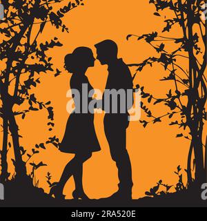 Illustration du vecteur de couple de silhouette Illustration de Vecteur