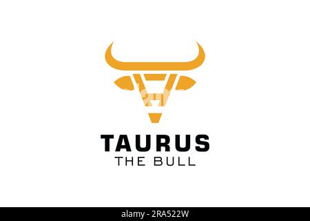 Logo lettre H, logo Bull, logo de tête de taureau, modèle de conception de logo monogramme Illustration de Vecteur