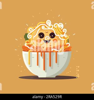 Motif vectoriel de nouilles au goût et en bonne santé Illustration de Vecteur