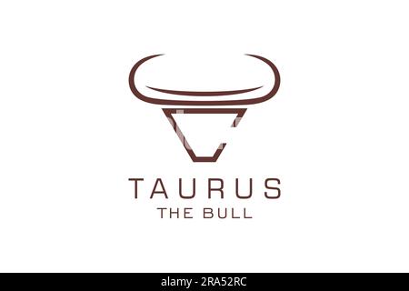 Logo lettre C, logo Bull, logo de tête de taureau, modèle de conception de logo monogramme Illustration de Vecteur