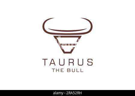 Logo lettre E, logo Bull, logo de tête de taureau, modèle de conception de logo monogramme Illustration de Vecteur
