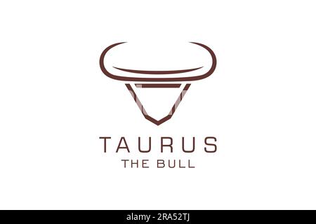 Logo Letter V, logo Bull, logo Head Bull, modèle de conception de logo monogramme Illustration de Vecteur