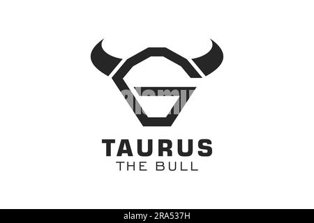 Logo lettre G, logo Bull, logo de tête de taureau, modèle de conception de logo monogramme Illustration de Vecteur