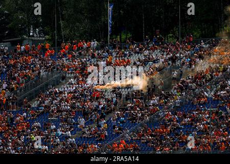 Spielberg, Autriche. 30th juin 2023. Fans dans les tribunes pendant la Formule 1 2023 Rolex Grosser Preis von Osterreich, Grand Prix autrichien 2023, 9th tour du Championnat du monde de Formule 1 2023 de 30 juin à 2 juillet 2023 sur l'anneau de taureau rouge, à Spielberg, Autriche - photo DPPI crédit: DPPI Media/Alamy Live News Banque D'Images