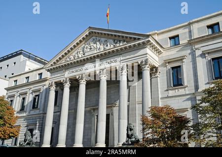 Chambre des députés, Congreso de los Diputados, Madrid, Espagne Banque D'Images